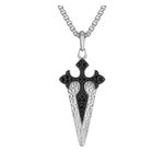 Marc Anthony Sterling Silver & Black Diamond St James Cross Necklace 24"-26" Product Image