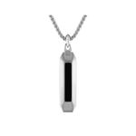 Marine Star Silver-Tone Stainless Steel & Black Onyx Pendant Necklace 24"-26" Product Image