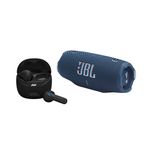 Charge 6 Portable Waterproof Speaker Blue w/ Tune Flex 2 NC Earbuds Black Product Image