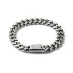 Classic Stainless Steel & Diamond Chain Link Bracelet - Medium Product Image