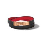 Latin GRAMMY Black Leather & Rose Gold Double Wrap Bracelet - Large Product Image