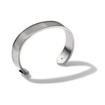 Precisionist Stainless Steel Knurled Open Cuff Bracelet - Medium Product Image