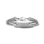 Precisionist Stainless Steel Double Chain ID Bracelet w/ Knurl Texture - Medium Product Image