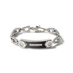Precisionist Stainless Steel ID Plaque & White Diamond Bracelet - Medium Product Image