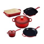 7pc Signature Cast Iron Cookware Set Cerise Product Image