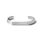 Classic Stainless Steel & Diamond Open Cuff Bracelet - Small Product Image