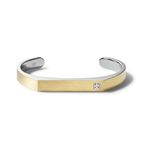Classic Gold-Tone Stainless Steel & Diamond Open Cuff Bracelet - Large Product Image