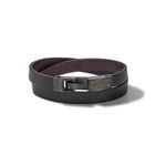 Precisionist Black/Brown Leather & Brown Diamond Double Wrap Bracelet - Large Product Image