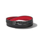 Precisionist Black/Red Leather & Black Diamond Double Wrap Bracelet - Medium Product Image