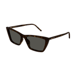 Saint Laurent Women's SL737 Mica Thin Sunglasses Havana/Grey Grey Havana Product Image