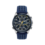 Citizen Men's World Chronograph A-T Blue Leather Strap Watch Product Image