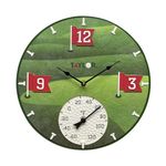 Tee Time Poly Resin Clock & Thermometer Product Image