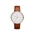Mens Legacy Slim Eagle Tan Leather Strap Watch White Dial Product Image