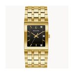 Mens Marc Anthony Quadra Gold-Tone Stainless Steel Rectangular Watch Black Dial Product Image