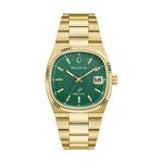Mens Super Seville HPQ Precisionist Gold-Tone Stainless Steel Watch Green Dial Product Image