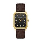 Mens Tony Bennett We Are All Here Gold & Brown Leather Strap Watch Black Dial Product Image