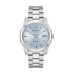 Mens Surveyor Automatic Silver-Tone Stainless Steel Watch Light Blue Dial Product Image