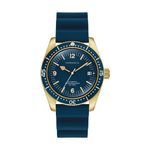 Mens Sea Hunter Automatic Gold & Deep Blue Rubber Strap Watch Blue Dial Product Image