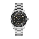 Mens Sea Hunter Automatic Silver-Tone Stainless Steel Watch Black Dial Product Image