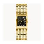 Ladies Marc Anthony Quadra Gold-Tone SS Rectangular Watch Black Dial Product Image