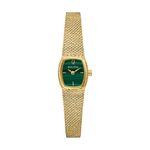 Ladies Goddess of Time Gold-Tone Stainless Steel Mesh Bracelet Malachite Dial Product Image
