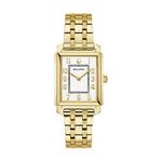 Ladies Sutton Gold-Tone Stainless Steel Rectangle Watch White Dial Product Image