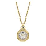 Ladies Rubaiyat Gold-Tone Stainless Steel Watch Pendant Necklace White MOP Dial Product Image