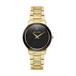 Ladies Millennia Gold-Tone Stainless Steel Watch Black Dial Product Image