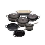 11pc Signature Cast Iron Cookware Set Oyster Product Image