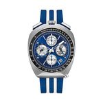 Mens Shelby HPQ Automatic Silver & Blue HNBR Strap Blue Dial Product Image