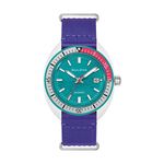 Mens Snorkel #Tide NATO Nylon Violet Strap Watch Teal Dial Product Image