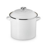 12qt Enamel on Steel Classic Stockpot w/ Lid White Product Image
