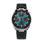 Mens Promaster Tsuno Chrono Racer Black Leather Strap Watch Blue Dial Product Image