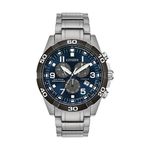 Mens Brycen Chrono Super Titanium Eco-Drive Silver-Tone SS Watch Midnight Dial Product Image