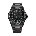 Mens Brycen Eco-Drive Black Ion-Plated Stainless Steel Watch Black Dial Product Image