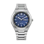 Mens Zenshin Super Titanium Eco-Drive Silver-Tone Watch Blue Dial Product Image
