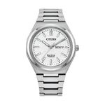 Mens Zenshin Super Titanium Eco-Drive Silver-Tone Watch White Dial Product Image