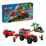 LEGO - City 4x4 Fire Truck with Rescue Boat Toy 60412 Product Image