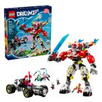 LEGO - DREAMZzz Cooper's Tiger Mech & Zero's Hot Rod Car Building Toy 71497 Product Image