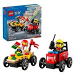 LEGO - City Pizza vs. Fire Truck Race Car Pack Building Toy 60458 Product Image
