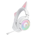 Razer - Kraken Kitty V3 Pro Wireless Gaming Headset for PC, Mac, PlayStation, Nintendo Switch, Steam Deck and Smartphone - White Product Image