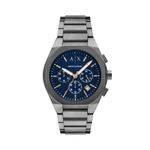 Mens Sync Chronograph Gunmetal Stainless Steel Watch Navy Dial Product Image