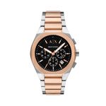 Mens Sync Chronograph 2-Tone Stainless Steel Watch Black Dial Product Image