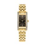 Ladies Petite Palidoro Eco-Drive Gold-Tone SS Rectangle Watch Black Dial Product Image