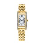 Ladies Petite Palidoro Eco-Drive Gold-Tone SS Rectangle Watch White MOP Dial Product Image