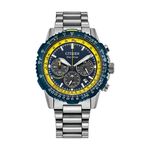 Mens Promaster Navihawk Eco-Drive Chronograph Silver-Tone Watch Blue Dial Product Image
