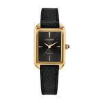 Ladies Dress Classic Eco-Drive Black Leather Strap Rectangle Watch Black Dial Product Image