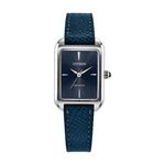 Ladies Dress Classic Eco-Drive Blue Leather Strap Rectangle Watch Blue Dial Product Image