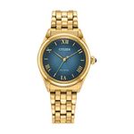 Ladies L "Classic" Eco-Drive Gold-Tone Stainless Steel Watch Navy Dial Product Image