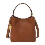 Jessie Leather Small Bucket Crossbody Bag Medium Brown Product Image